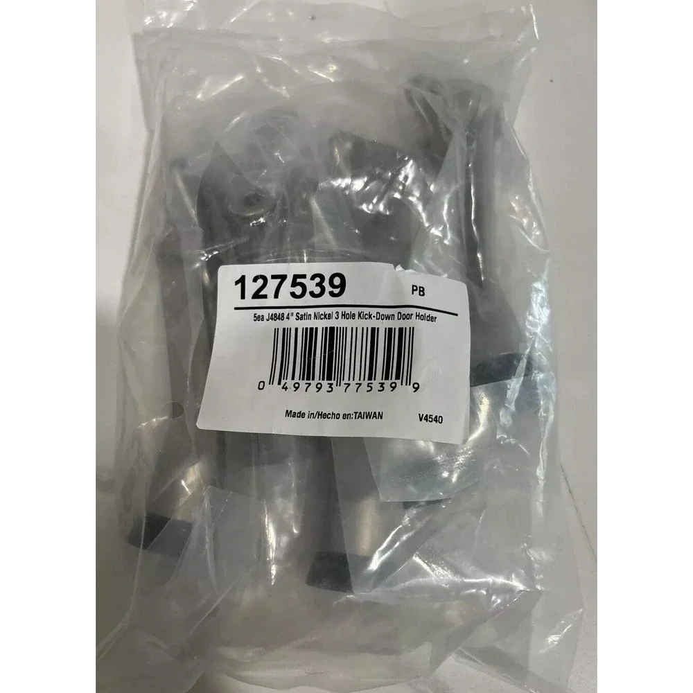 J4848 4'' SATIN NICKEL 3 HOLE KICK-DOWN DOOR HOLDER (5PK)